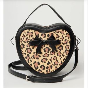 Royal Monk Leopard Heart Handbag
